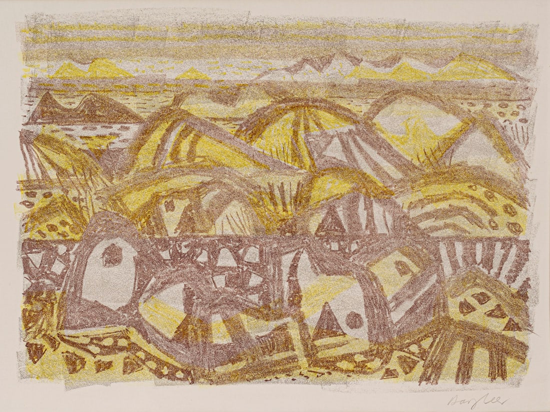 Bargheer, Eduard: Bargheer, Eduard Finkenwerder, 1901 - Hamburg, 1979 34 x 47 cm, R. "Sahara", 1967. Lithograph on wove paper. Signed. Rosenbach, 360. Private property, Baden-Württemberg. Bargheer, Eduard