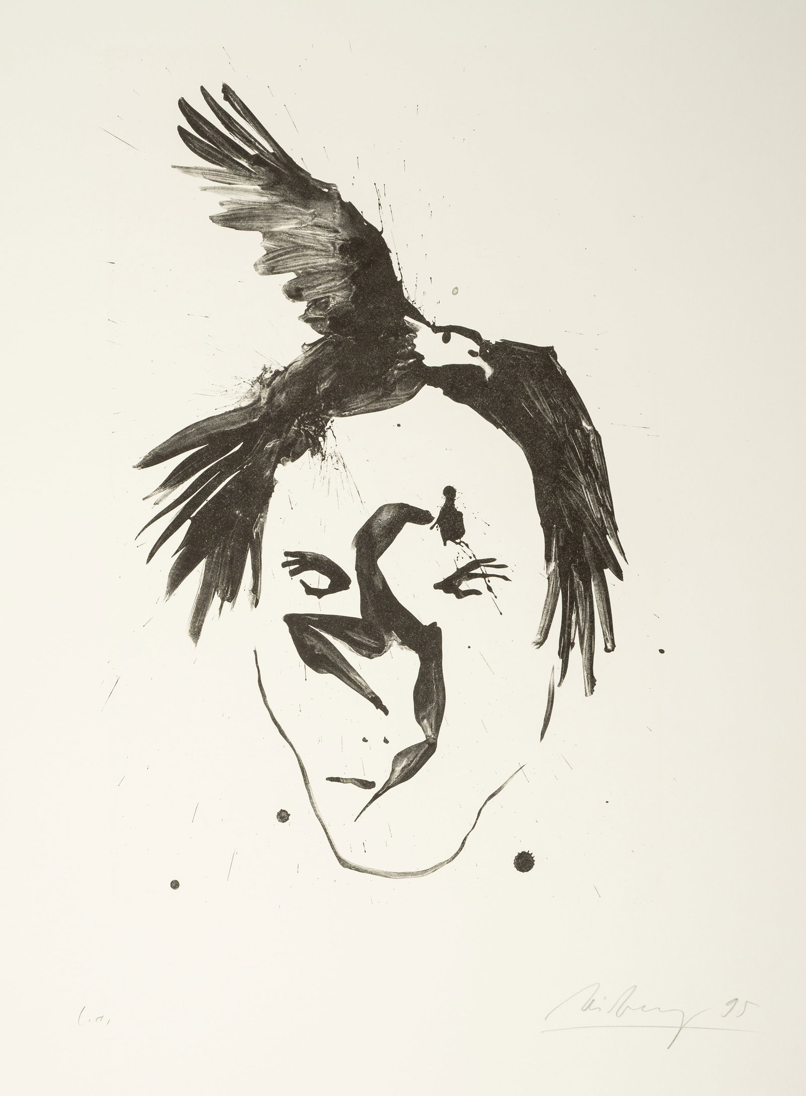 Leiberg, Helge: Leiberg, Helge Dresden, 1954 Blattgröße: 79 x 53,5 cm, o. R. Untitled, 1995. Lithograph on wove paper. Signed, dated and marked "e.a.". Collection, Nordrhein-Westfalen. Leiberg, Helge