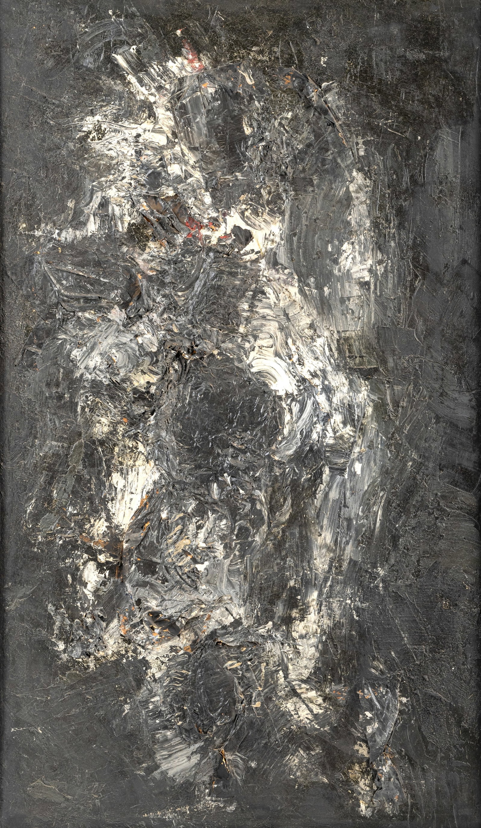 Mack, Jürgen: Mack, Jürgen Stuttgart, 1931 118,5 x 69 cm, R. Untitled, 1964. Mixed media on masonite. Signed and dated "8 - 8 64" on the reverse of the frame. Private collection, Süddeutschland. Mack,