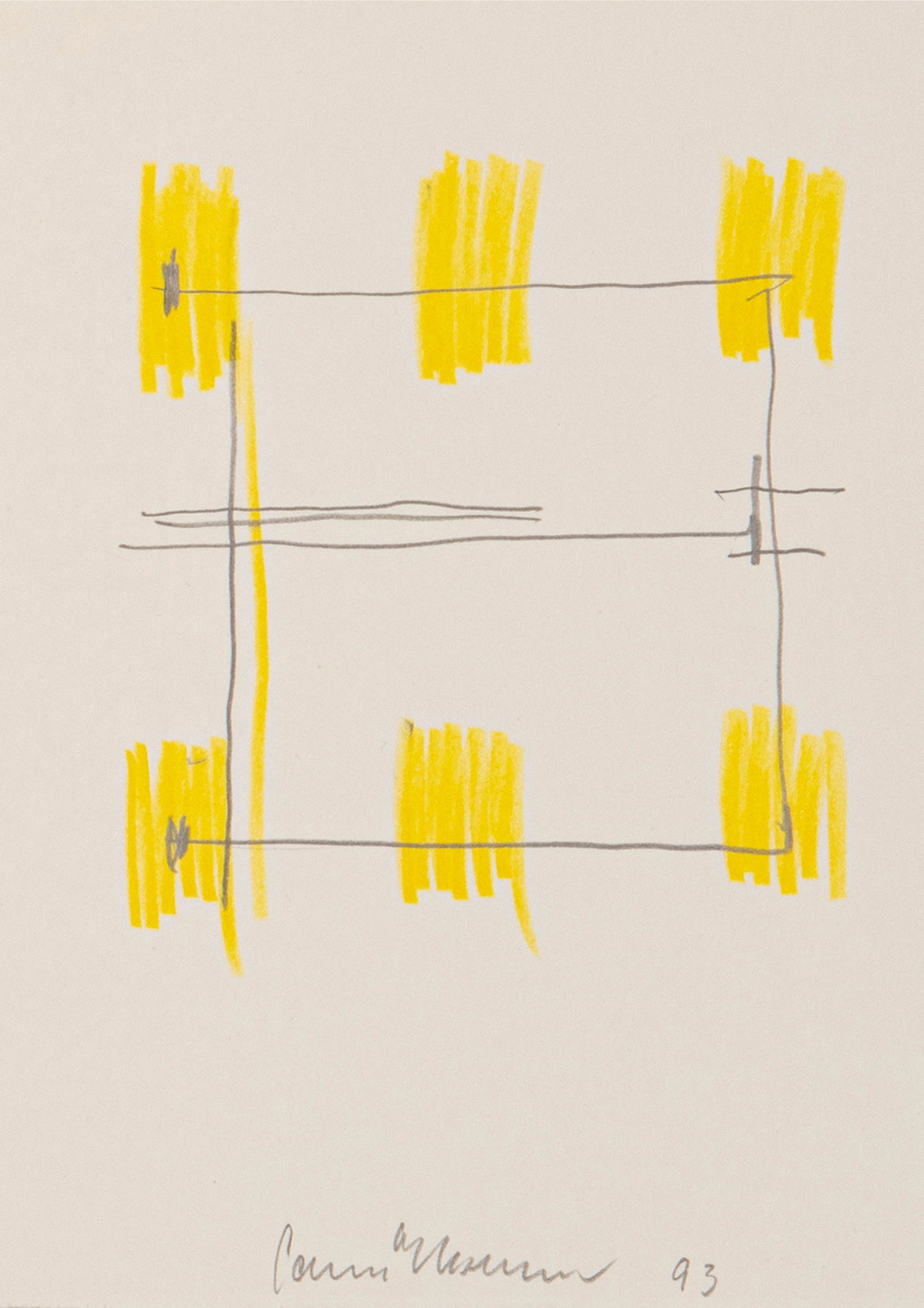 Leberer, Camill: Leberer, Camill Kenzingen, 1953 Je 15,7 x 12 cm, o. R. 2 works: Untitled, 1993. Coloured pencil and pencil on paper, mounted on cardboard. Both signed and dated in pencil lower centre. Private