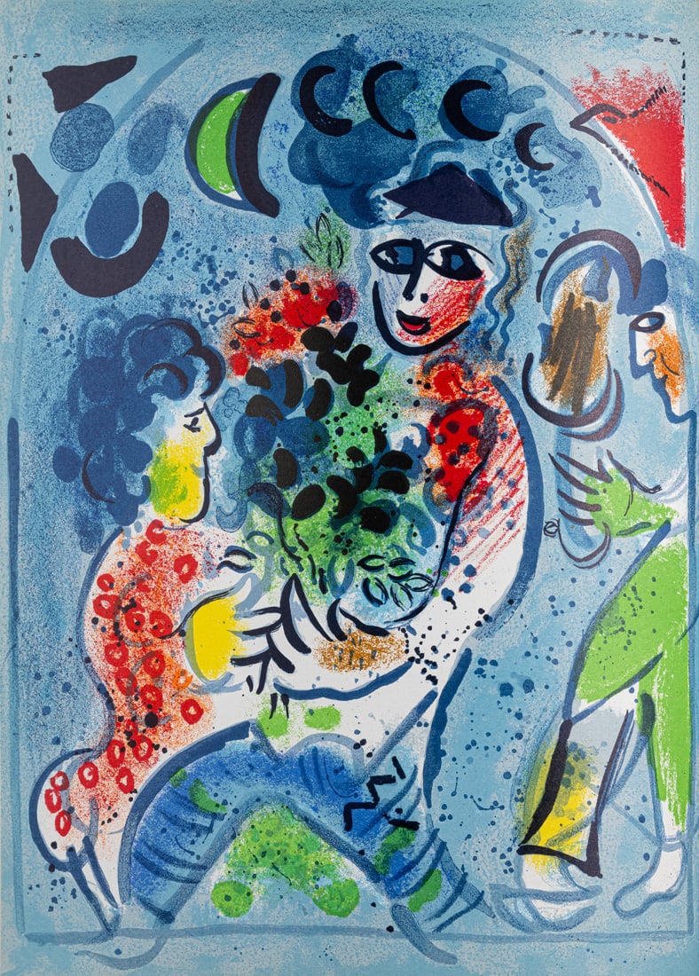 Chagall, Marc: Chagall, Marc Witebsk, 1887 - Saint-Paul-de-Vence, 1985 Buchformat: Je 33 x 25 cm 5 books: "Chagall. Lithograph", 1963; 1969; 1974; 1984. Volumes II, III, IV and V with a total of 16 lithographs.
