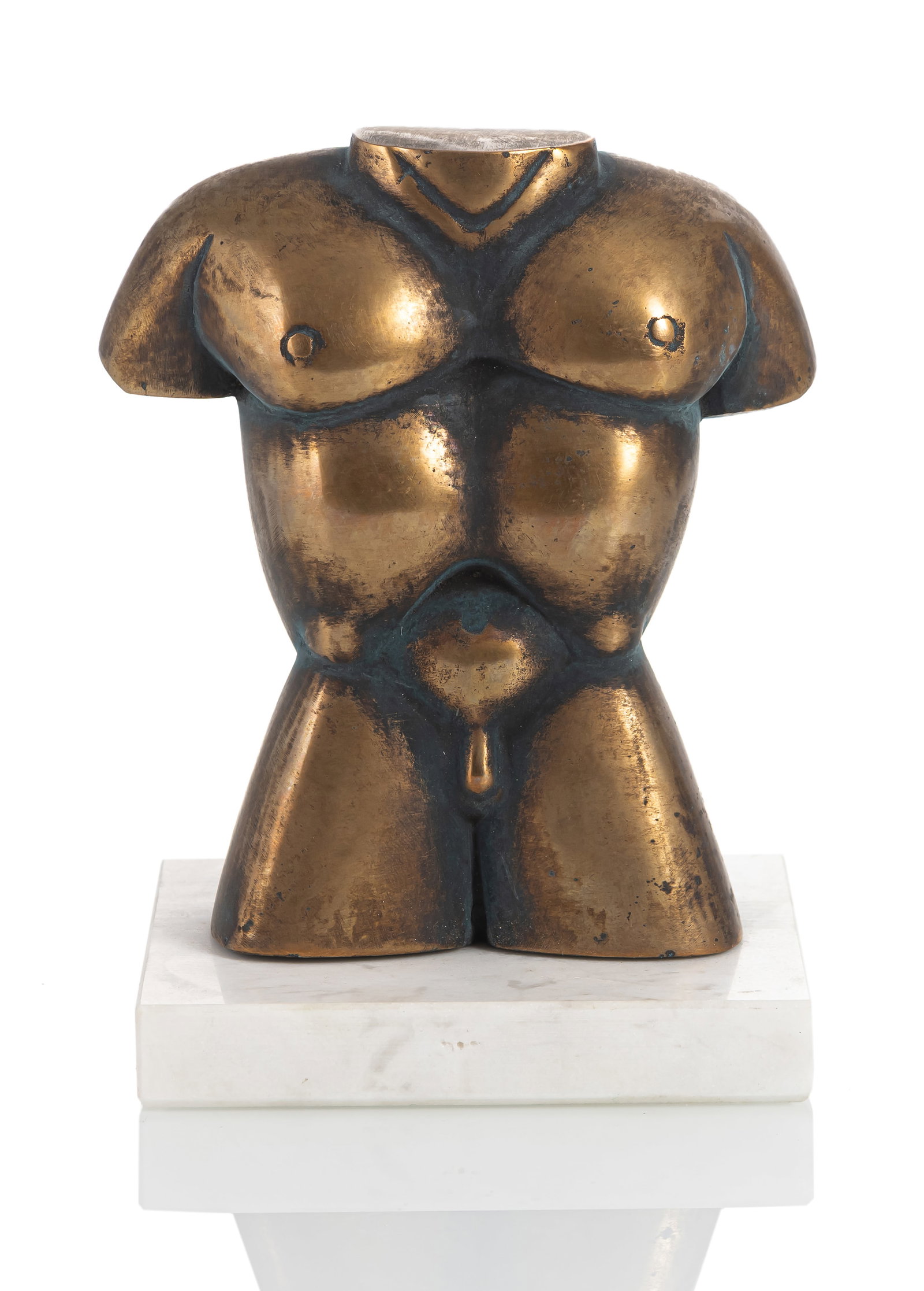 Kern, Peter: Kern, Peter Lomnitz, 1945 H. 14 cm Male torso. Bronze, dark patina, on a marble base. Monogrammed and numbered 44/50 in the cast. Corporate collection, Germany. Kern, Peter Lomnitz, 1945 H. 14 cm