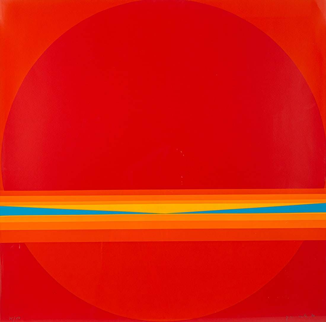 Quinte, Lothar: Quinte, Lothar Neiße, 1923 - Wintzenbach, 2000 69 x 69 cm, R. Untitled, 1970. Silkscreen print on light cardboard. Signed and dated in pencil at lower right as well as numbered 75/80 at lower