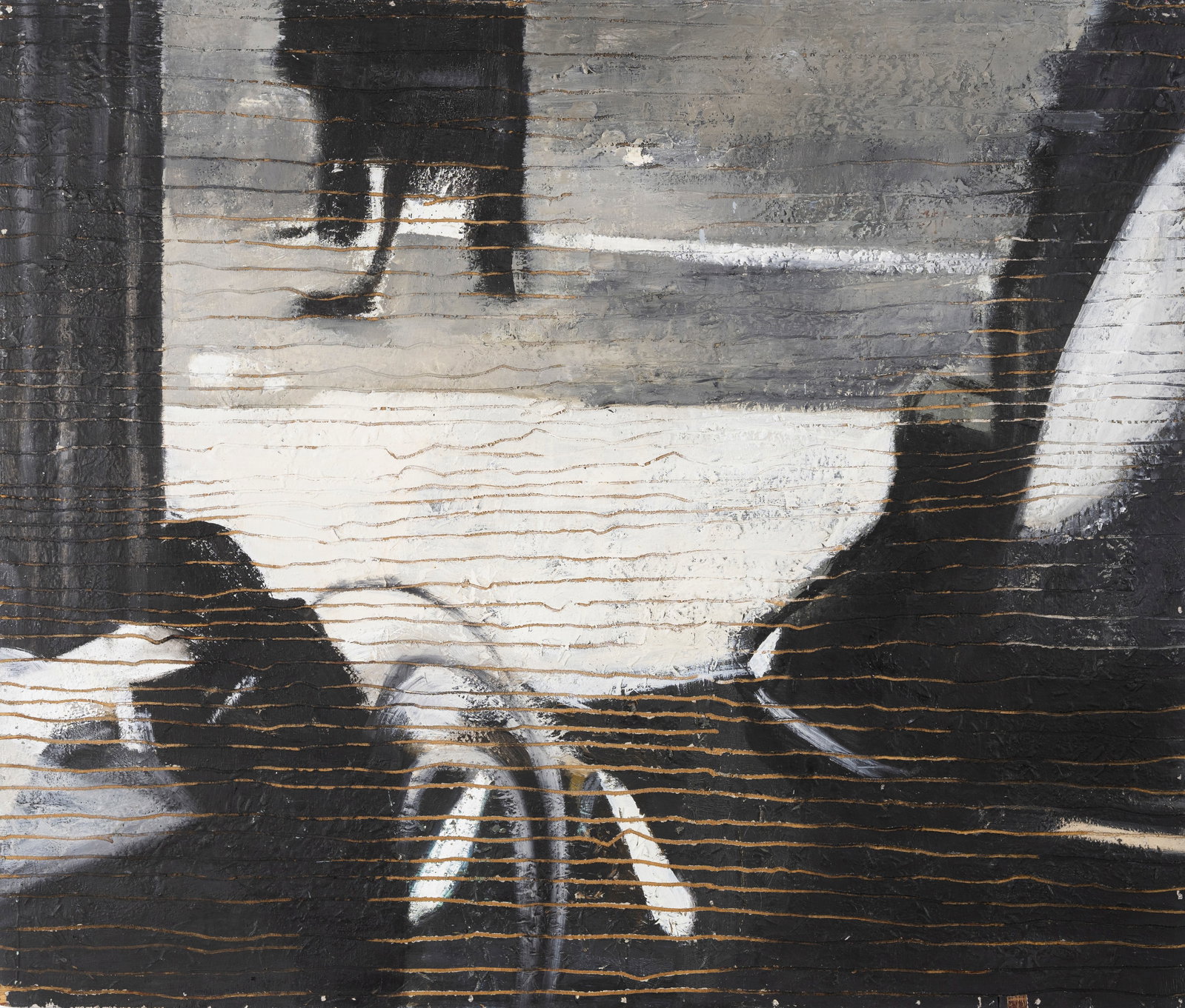 Allen, Joe: Allen, Joe Airdrie/Schottland, 1955 92 x 107 cm, R. "The Waiter", 2002. Oil and wax on wood. Signed and dated. Private property, Baden-Württemberg. Allen, Joe Airdrie/Schottland, 1955 92 x 107
