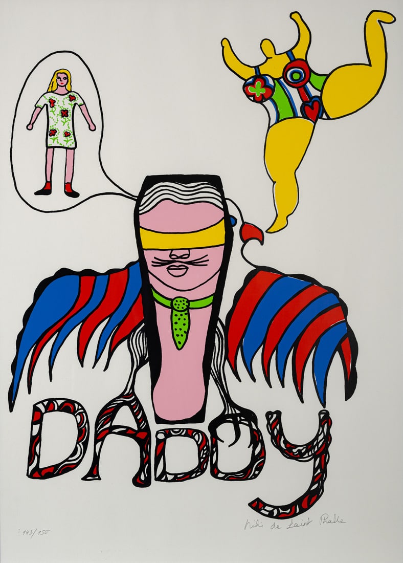Saint Phalle, Niki de: Saint Phalle, Niki de Neuilly-sur-Seine, 1930 - San Diego, 2002 73 x 56 cm, R. "Daddy", 1973. Silkscreen print on wove paper. Signed and numbered 143/150. Private property, Baden-Württemberg.