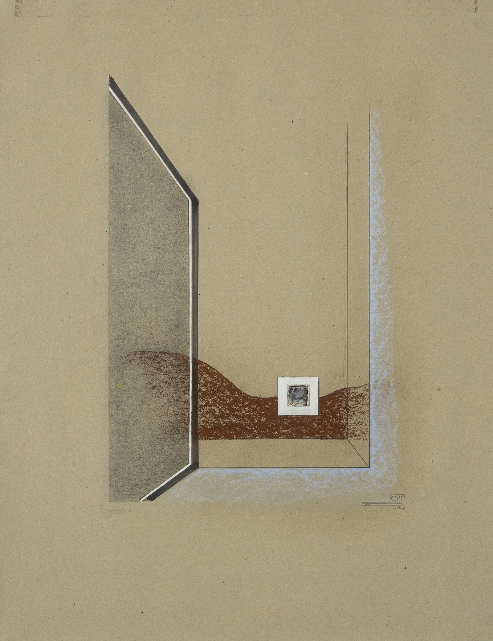 Ortner, Rudolf: Ortner, Rudolf Nürnberg, 1912 - München, 1997 Blattgröße: Je 64,5 x 49,5 cm, R. 2 works: Untitled, 1987. Mixed media on paper. Both monogrammed and dated. Corporate collection,