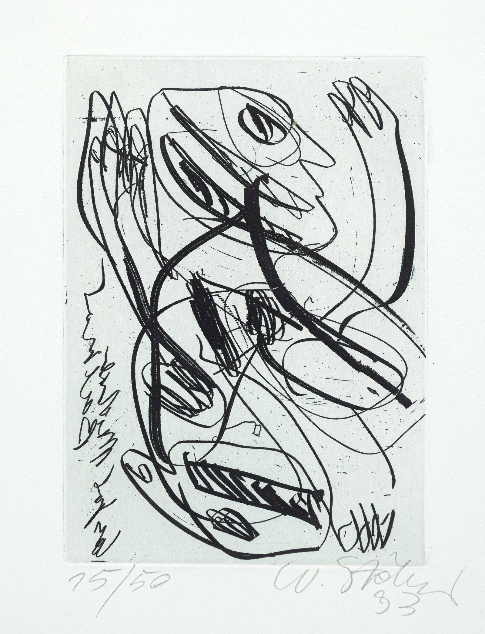 Stöhrer, Walter: Stöhrer, Walter Stuttgart, 1935 - Scholderup bei Schleswig, 2000 Versch. 2 works: "Irrsee", 1990; Untitled, 1993. Etching on wove paper. Both signed, dated and numbered 13/35, 15/50. Add.: