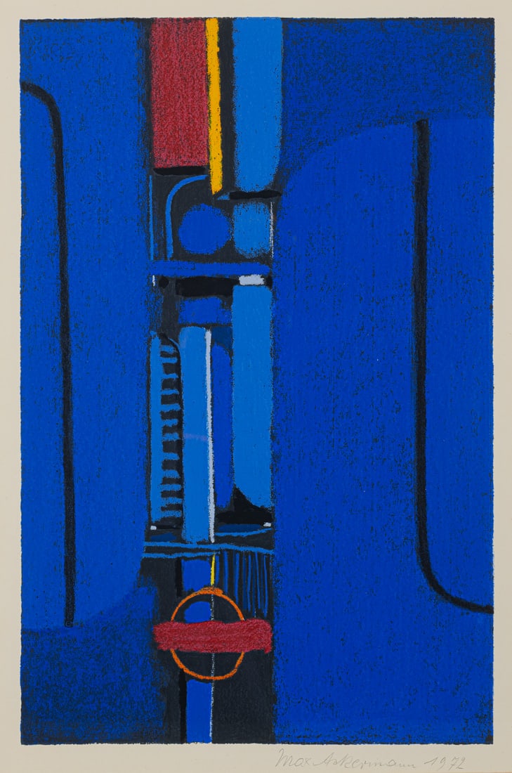 Ackermann, Max: Ackermann, Max Berlin, 1887 - Unterlengenhardt, 1975 48,5 x 31 cm, R. "Überbrückte Kontinente IV", 1972. Silkscreen print on wove paper. Signed and dated. Edition: 100 copies.