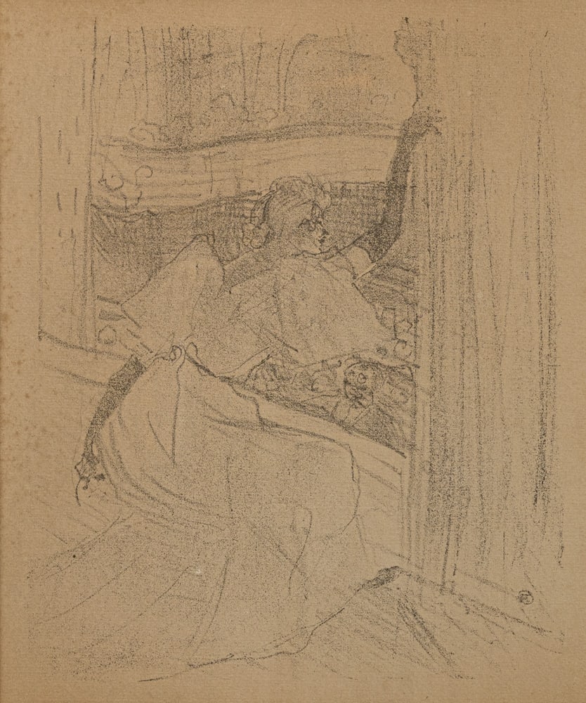 Toulouse-Lautrec, Henri de: Toulouse-Lautrec, Henri de Albi, 1864 - Schloß Malromé, 1901 29 x 24 cm, R. "Salute le public", 1898. Lithograph on laid paper from the series "Yvette Guilbert". Monogrammed in the stone at