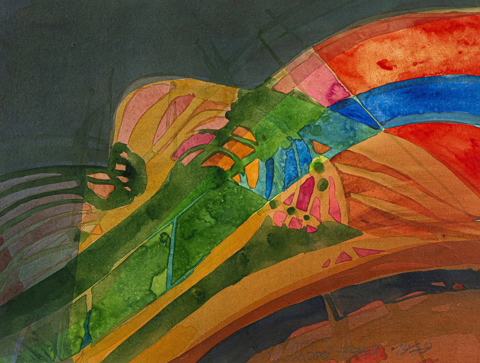 Haas, Willibrord: Haas, Willibrord Schramberg, 1936 44 x 58 cm, R. Untitled, 1979. Watercolour on wove paper. Signed and dated. Private property, Baden-Württemberg. Haas, Willibrord Schramberg, 1936 44 x 58 cm,