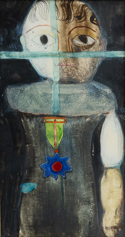 Foerster, Heidi: Foerster, Heidi Singen, 1932 27 x 14,5 cm, R. Order bearer, 1970. Watercolour on cardboard. Dated "22. 12. 70", inscribed "Stuttgart", and dedicated in felt-tip pen on the reverse. Private property,