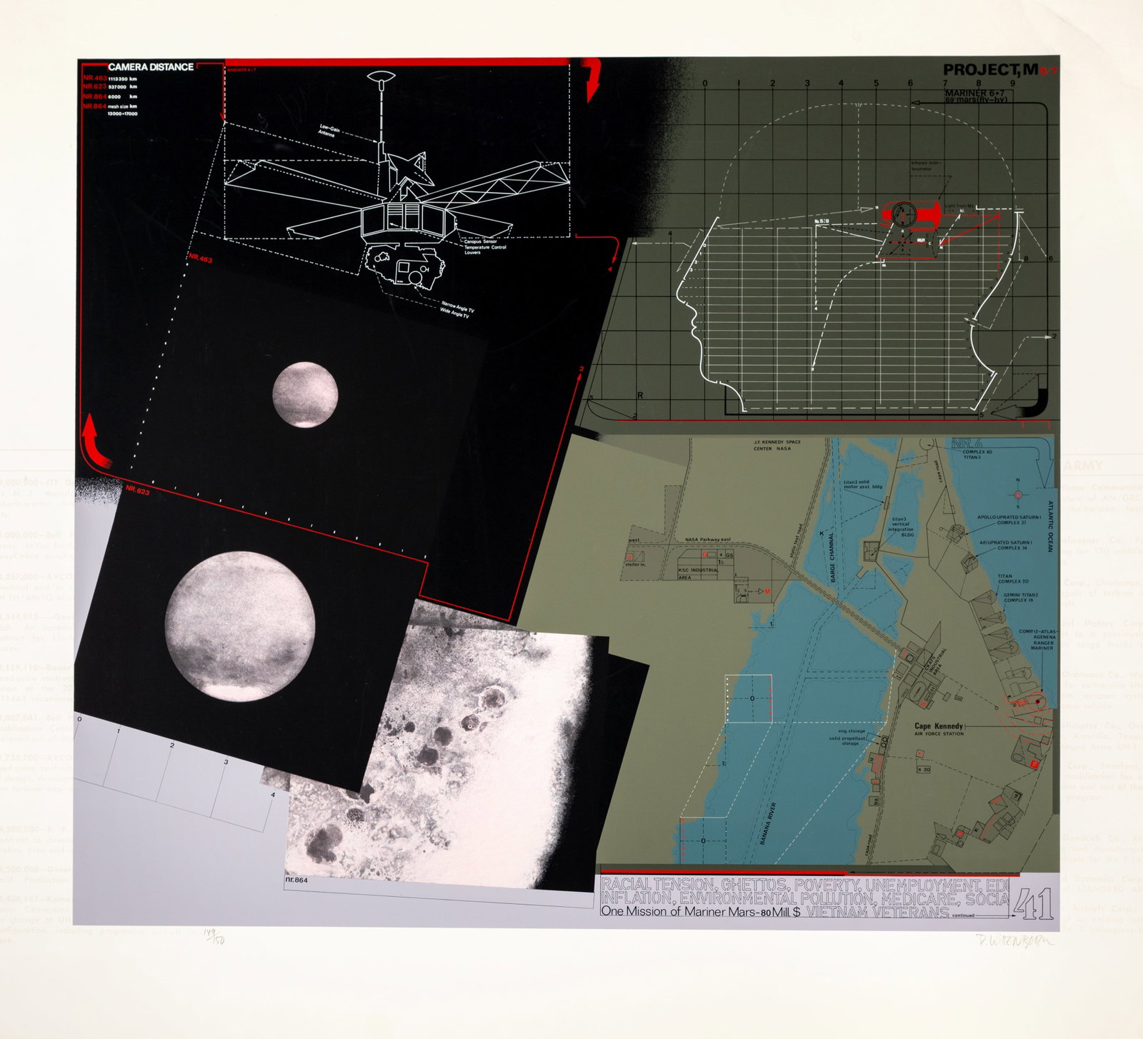 Wittenborn, Rainer: Wittenborn, Rainer Berlin, 1941 Blattgröße: Je 90 x 99 cm / 60 x 60 cm, o. R. 2 works: Untitled. Silkscreen print on light cardboard. Both signed and numbered 149/150, 84/150. Corporate