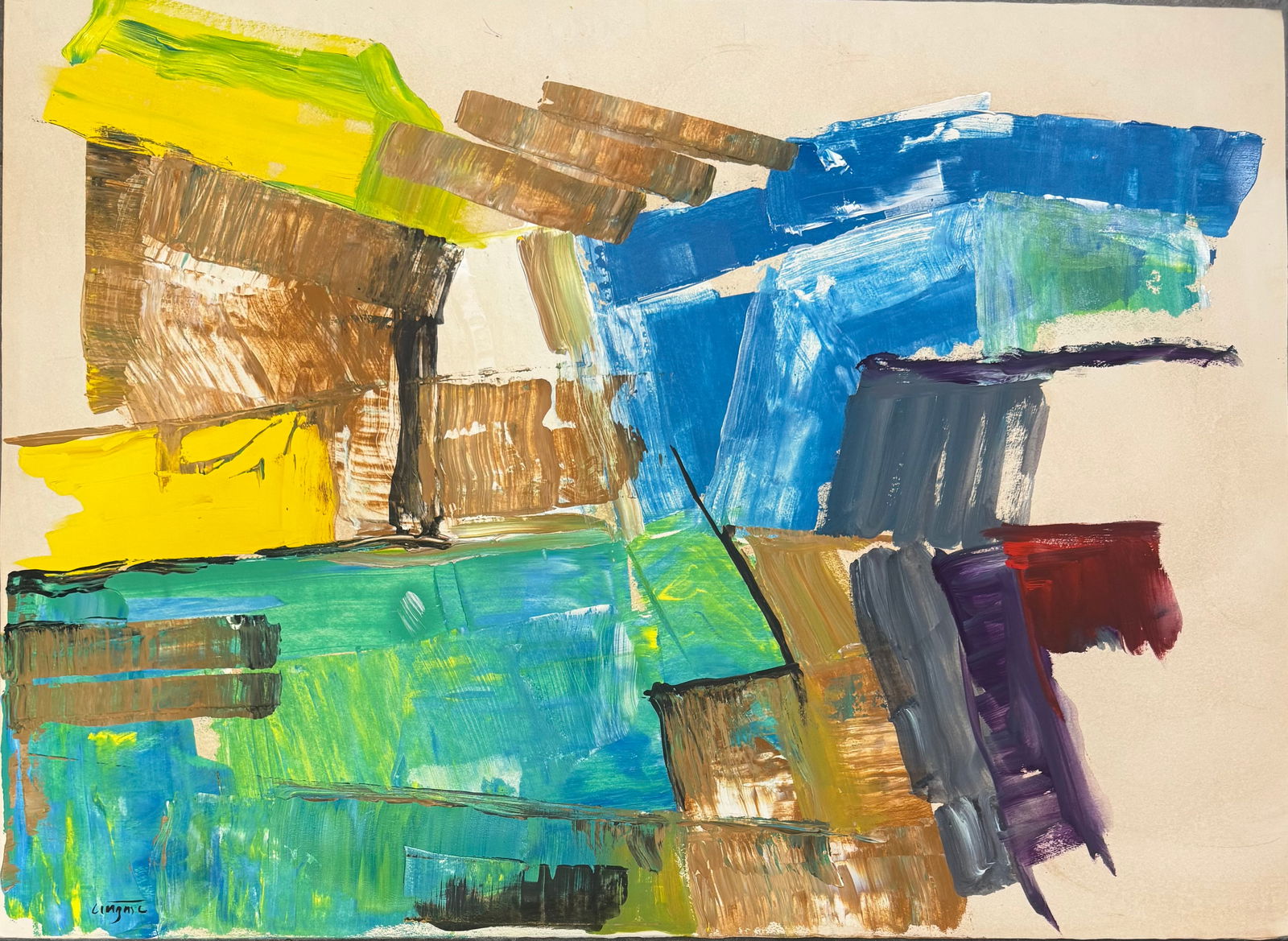 Ram Kumar (Indian, 1924-2018): Ram Kumar (1924–2018) was an Indian modernist painter and writer, renowned for his evocative abstract landscapes and his early figurative works that depicted the struggles of urban life. Born on Sep