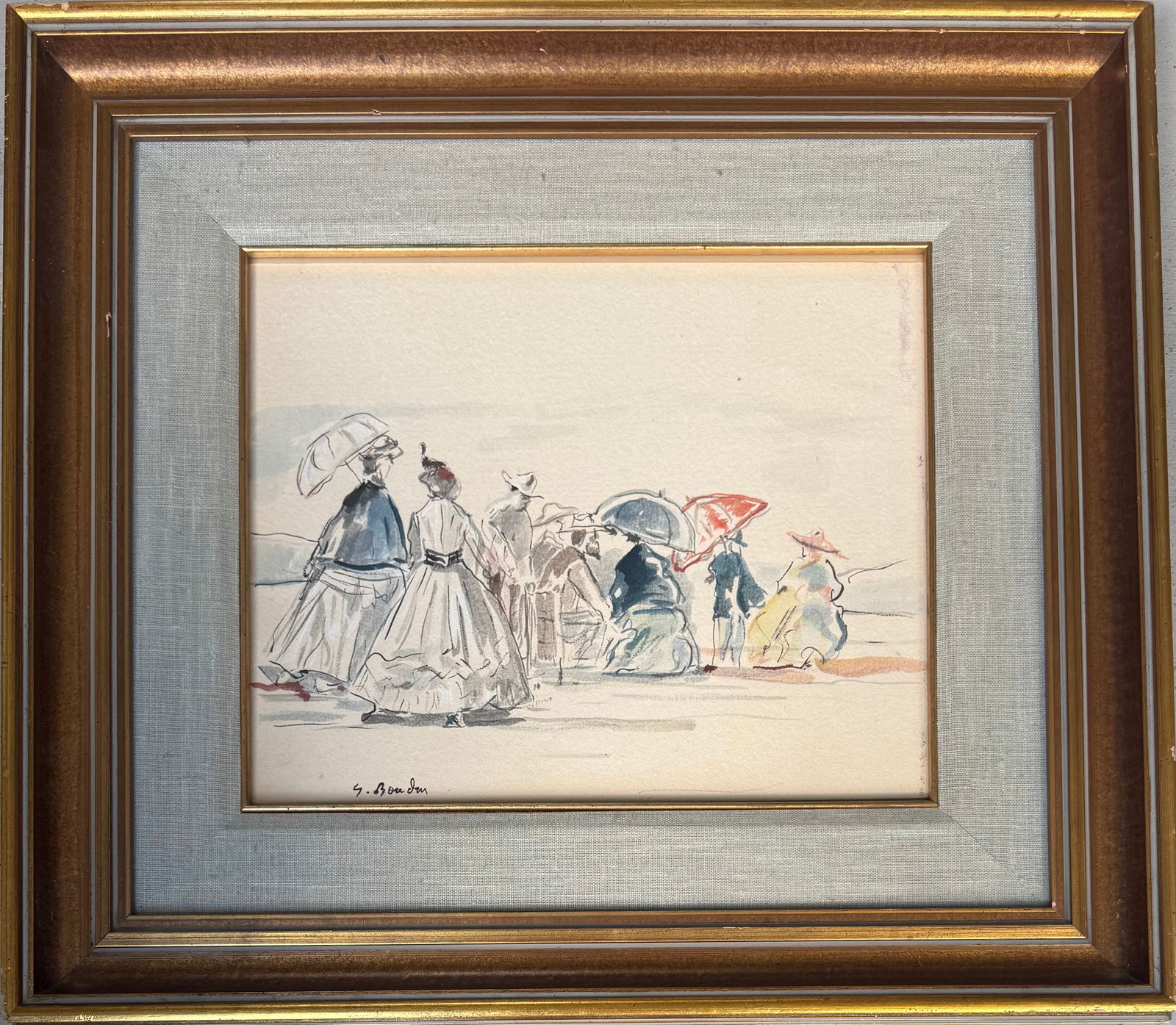 Eugene Louis Boudin (French, 1824-1898): Eugene Boudin is known for Plein-air marine painting, coastal scenes. One of the earliest French plein-air painters, he became known for his marine scenes, especially people and boats along the shores