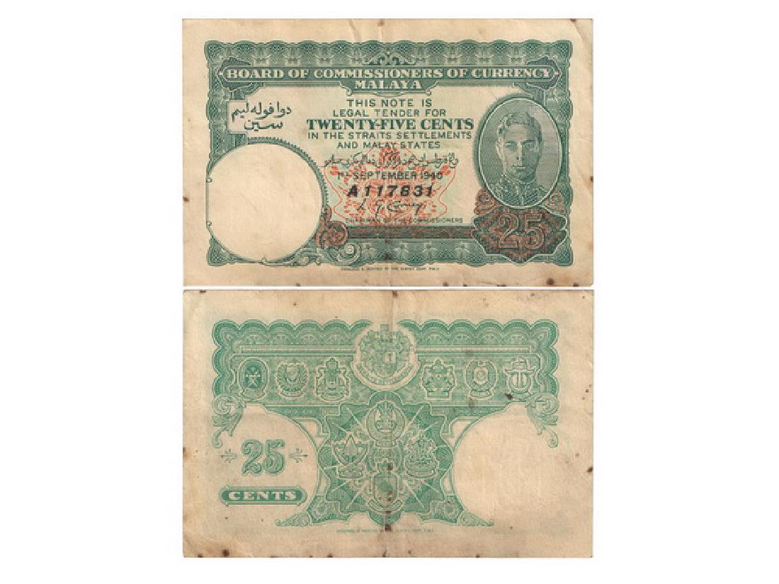MALAYA 1940 Commissioners of Currency 25 Cents (1 of 1)