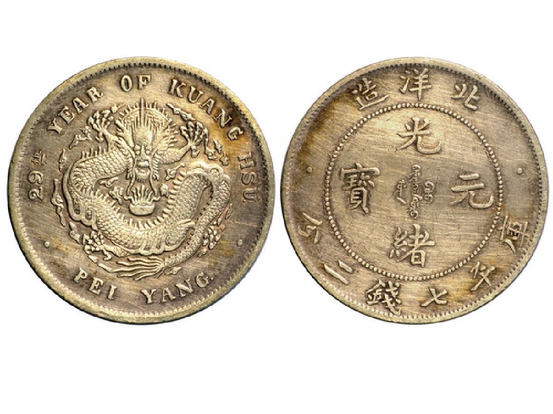 CHINA-CHIHLI 1903 One Dollar Silver, XF: CHINA-CHIHLI 1903 One Dollar Silver, L&M462, Y73, XF. Chinese Family Collection、Honan 20 Cash 1909A. Shanghai Museum (1990's)—donated by Sun Ding in the 1970's.B. Chen Chi-mao (Taiwan 1997) c