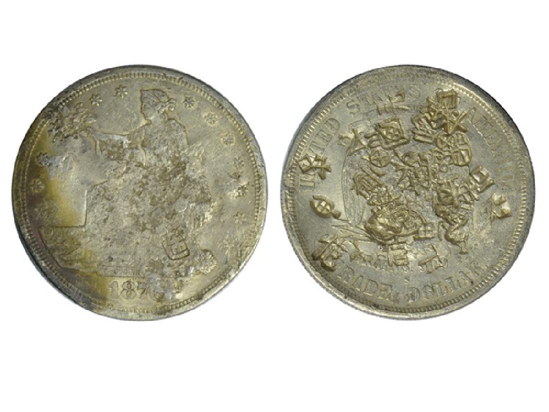United States 1875 Trade Dollar Silver, CHOPMARKS,VF (1 of 1)