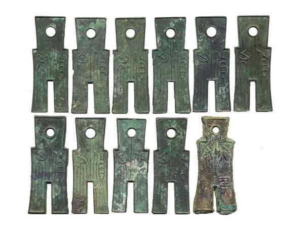 007: CHINA-West Han Dynasty Wang Mang Coins (11): CHINA-West Han Dynasty Wang Mang Coins (11): Ten Huo Bu and One Da Bu Huang Qian, 16-17g. Total 11 Pieces, VF-EF