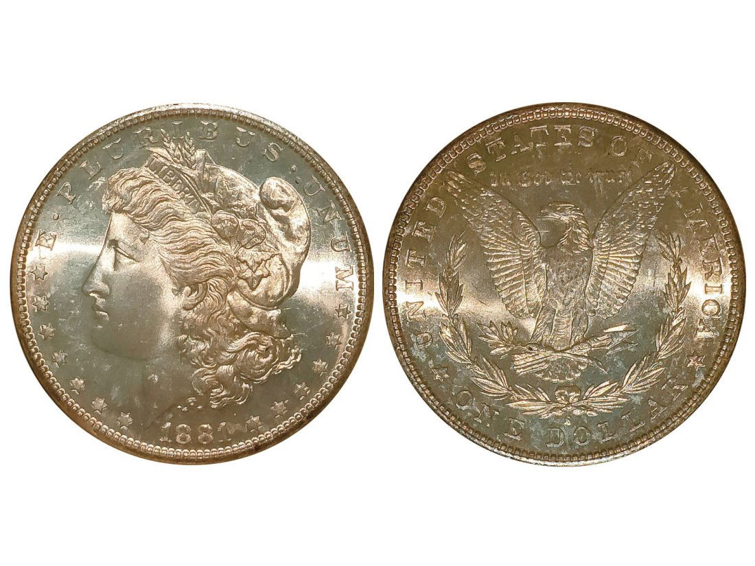 UNITED STATES OF AMERICA 1881-S Morgan Silver Dollar, KM-110, NGC MS 66 (1 of 1)