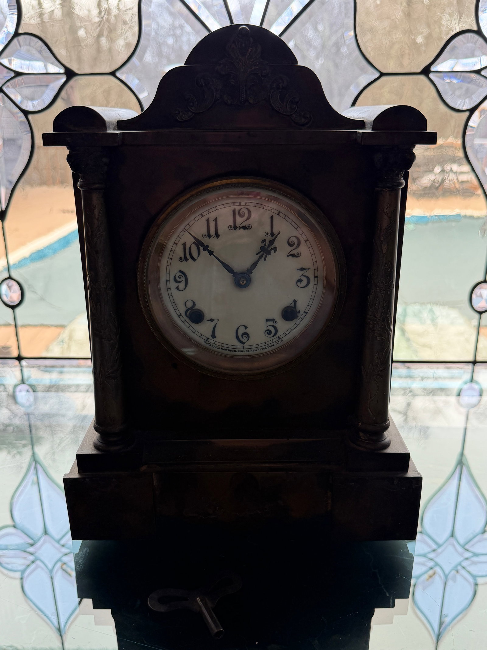 Cast Iron, Bronzed overlay, New Haven Clock (1 of 14)