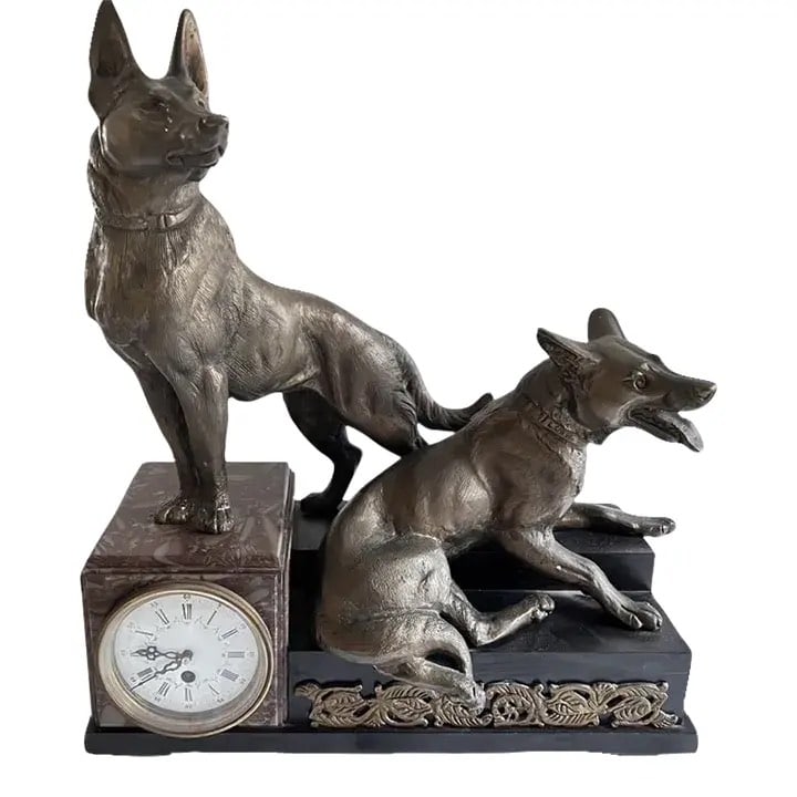 Louis Albert Carvin, French Animalier clock, 19th century (1 of 11)
