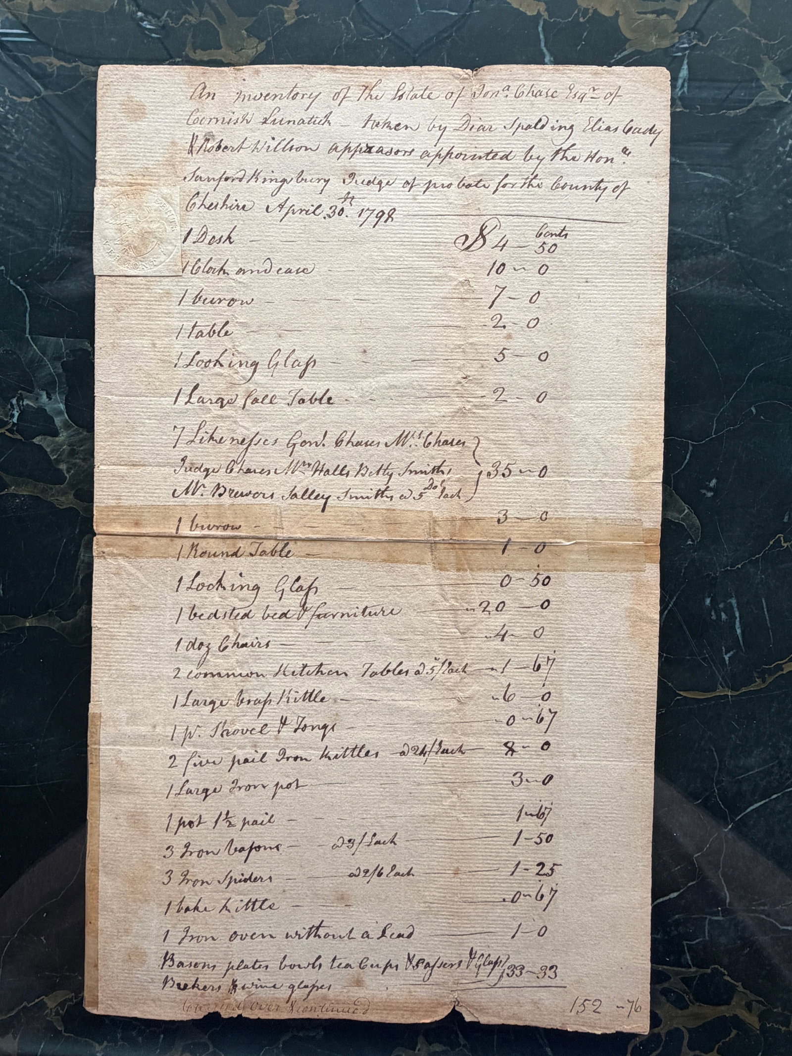 April 30, 1798, Chesire County, New Hampshire (1 of 14)