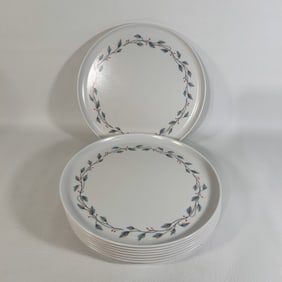 MCM Holly Print Spaulding Ware Melamine Plate Set of 8