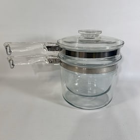Vintage PYREX Stovetop Double Boiler Saucepan Set, USA Made