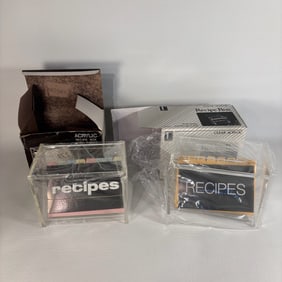 Retro Acrylic Recipe Box Pair with Recipe Cards, Vintage Clear Lucite