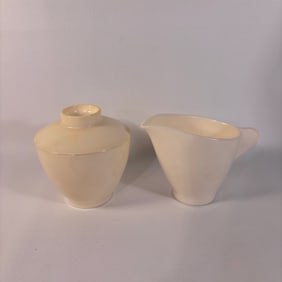 Vintage Melamine MCM Cream & Sugar Dish Set, Spaulding Ware Chicago