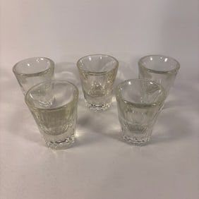 Vintage Crystal Shot Glass Set of 5, MCM Drinking Glasses