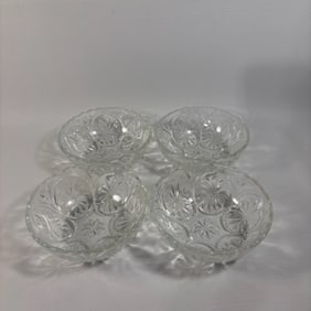 Vintage Dessert Bowls, set of 4 Cut Crystal Style