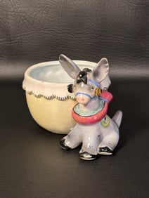 Vintage Italian Donkey Planter MCM Kitsch Pottery