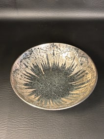 MCM Dorothy Thorpe Silver Bowl Atomic Starburst Bubble Glass