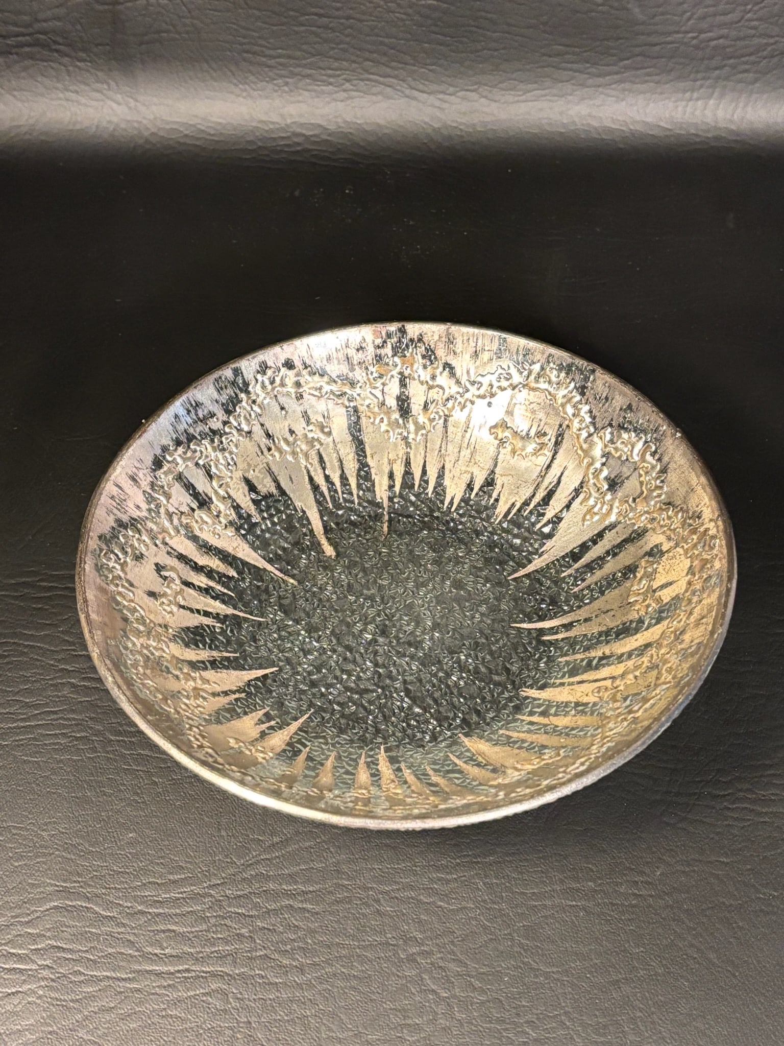 MCM Dorothy Thorpe Silver Bowl Atomic Starburst Bubble Glass: Item comes exactly as pictured
