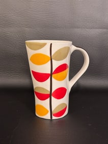 Pier 1 Imports Tall Mug Retro Leaf Print