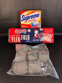 Vintage Steel Wool, Multiple Pads/Rolls, Scouring Pads