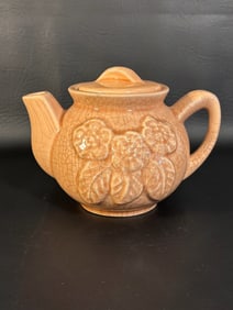 Vintage McCoy Teapot, Tan Crackle Glaze Made is USA 1950s