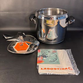 Vintage Unused Lagostina Pressure Cooker 1.7 Thermoplan 18/10 Stainless Steel Italy