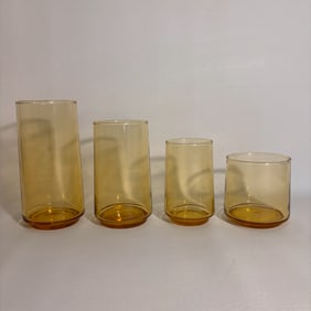 32 Piece Anchor Hocking Finlandia Party Set Vintage Amber Glass Service for 8