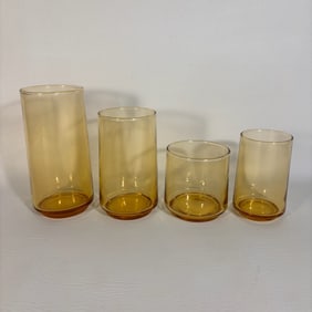 24 Piece Anchor Hocking Finlandia Party Set Vintage Amber Glass Service for 8