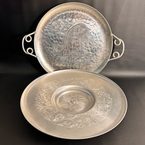 Aluminim Etched Serving Tray and Lazy Susan