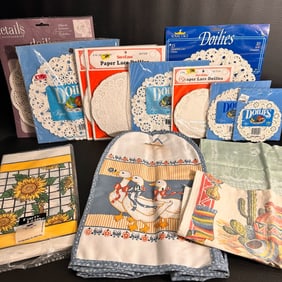 New Doilies and Vintage Household Linens