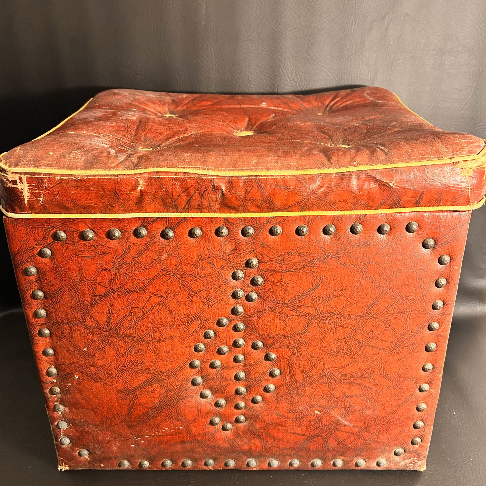 Vintage Regina Upholestered Record Chest: Item comes exactly as pictured