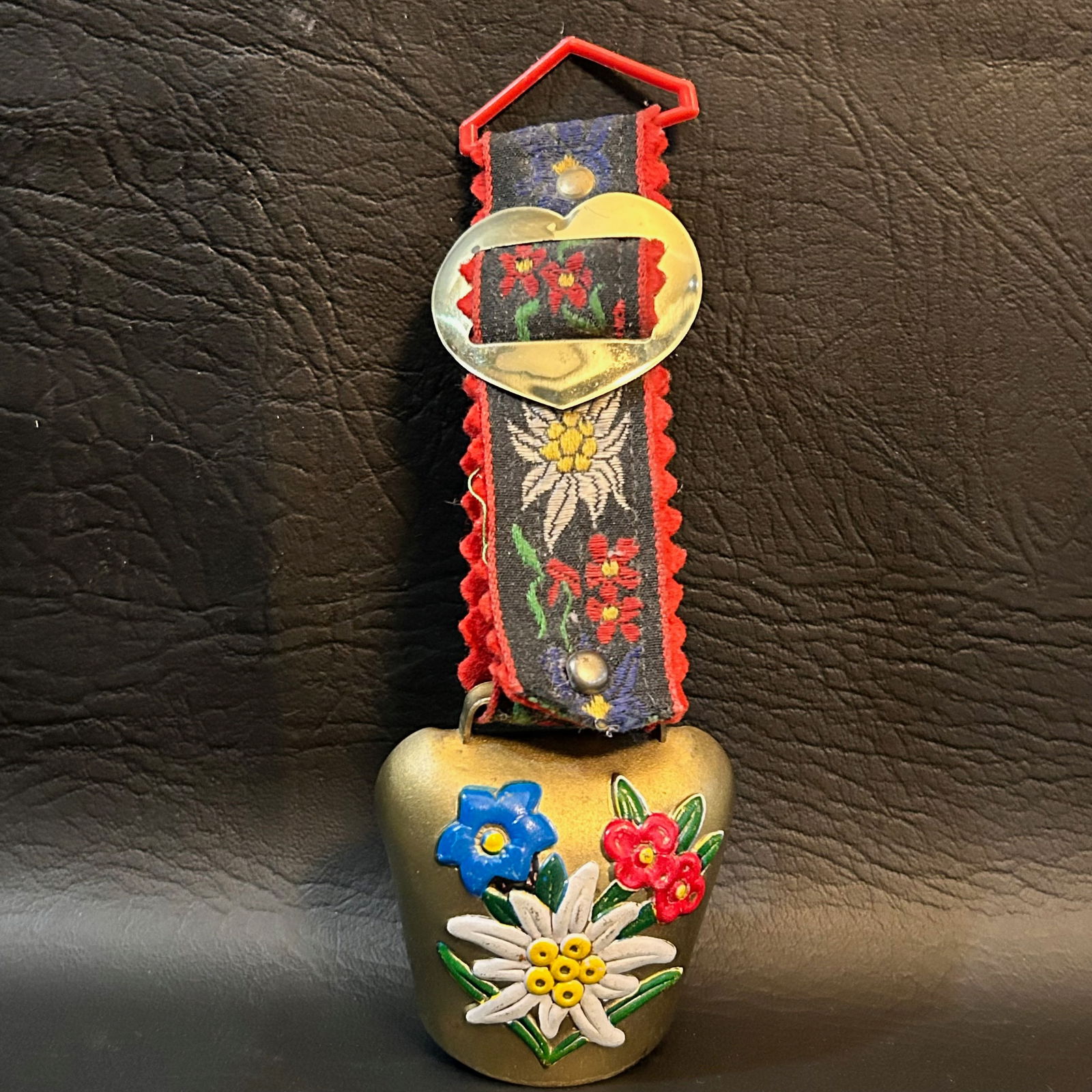 Traditional Swiss Cowbell with Edelweiss Flower Motif (1 of 3)