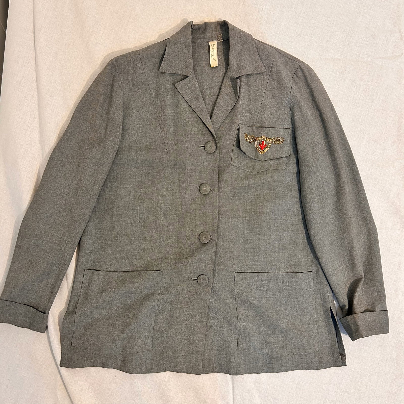 1950's M. H. Fine Co, Seal Embellished Blazer: Size M
