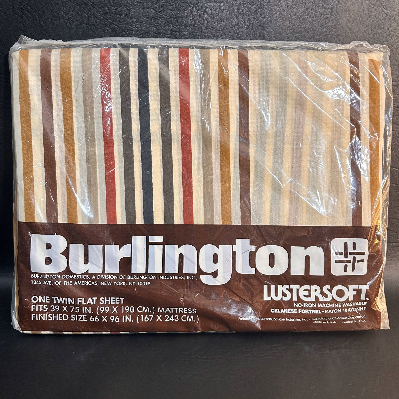 New Cotton Blend Striped Twin Flat Sheet USA MADE (1 of 1)