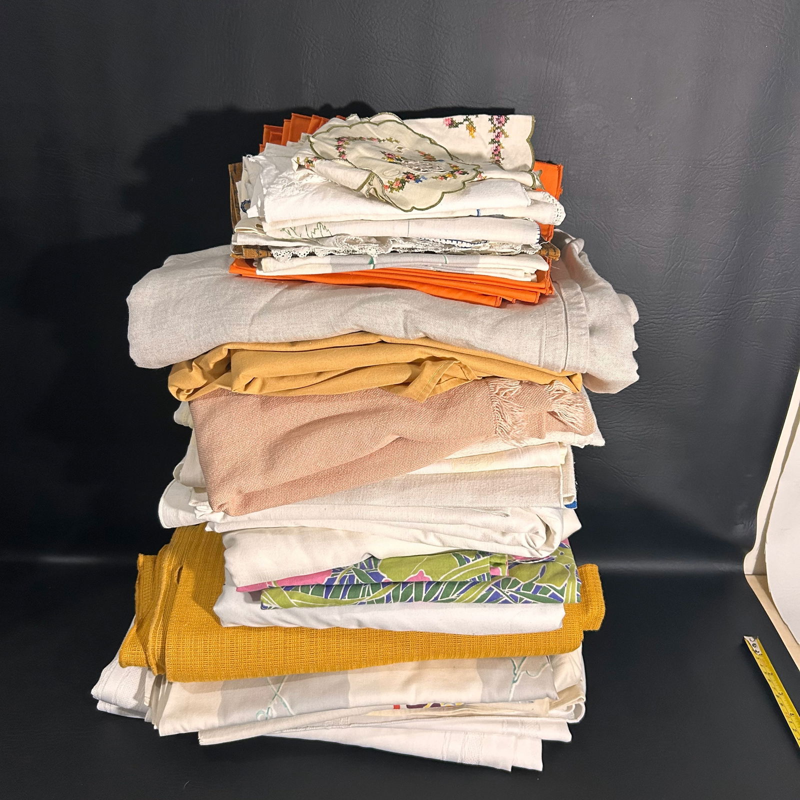 Huge Lot of Vintage Linens, Filled with Gems: Includes majority of types of household linens: pillowcases, tablecloths, etc.