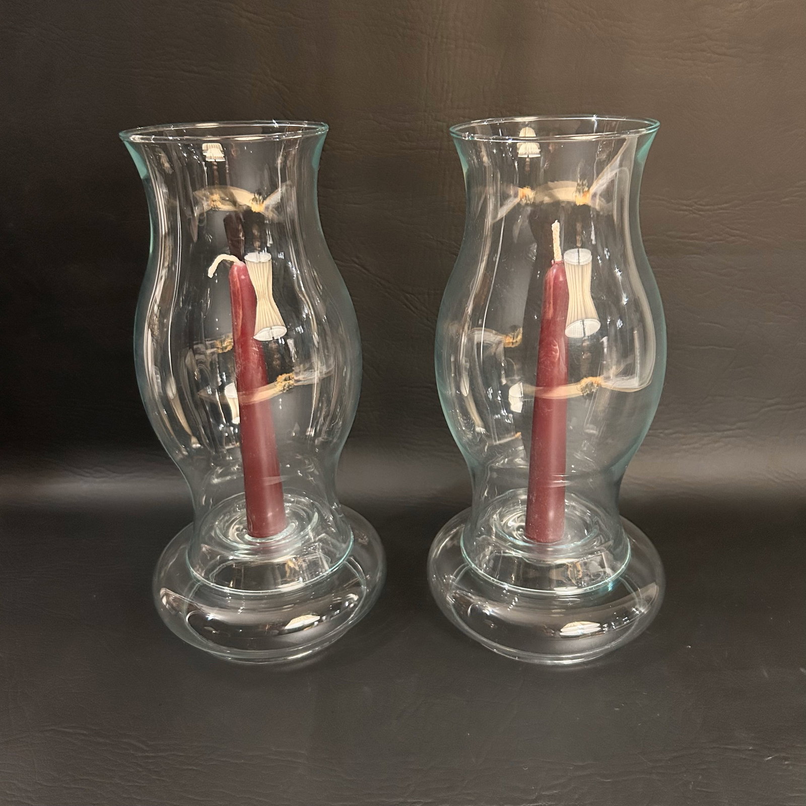 Vintage Illusions 24% Full Lead Crystal Taper Candle Holder Pair, Made in Croatua by Samobor. 2: W5in H10in