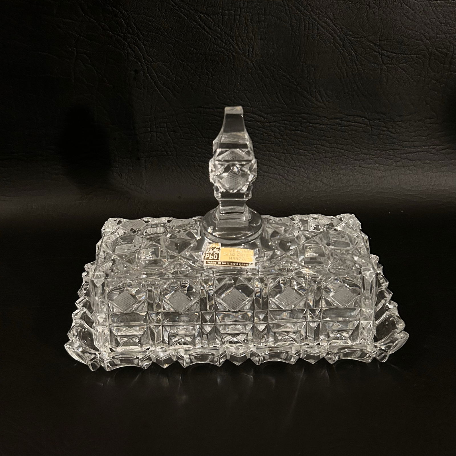 Genuine Handcut Lead Crystal Butter Dish, Made in Germany with original tags (1 of 3)
